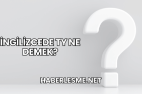 İngilizcede TY Ne Demek?