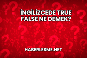 İngilizcede True False Ne Demek?